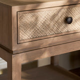 Widcombe Side Table With Drawer - Bayur Wood, Natural Bedside Tables - Bokel Home