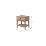 Widcombe Side Table With Drawer - Bayur Wood, Natural Bedside Tables - Bokel Home