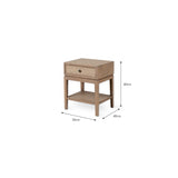 Widcombe Side Table With Drawer - Bayur Wood, Natural Bedside Tables - Bokel Home