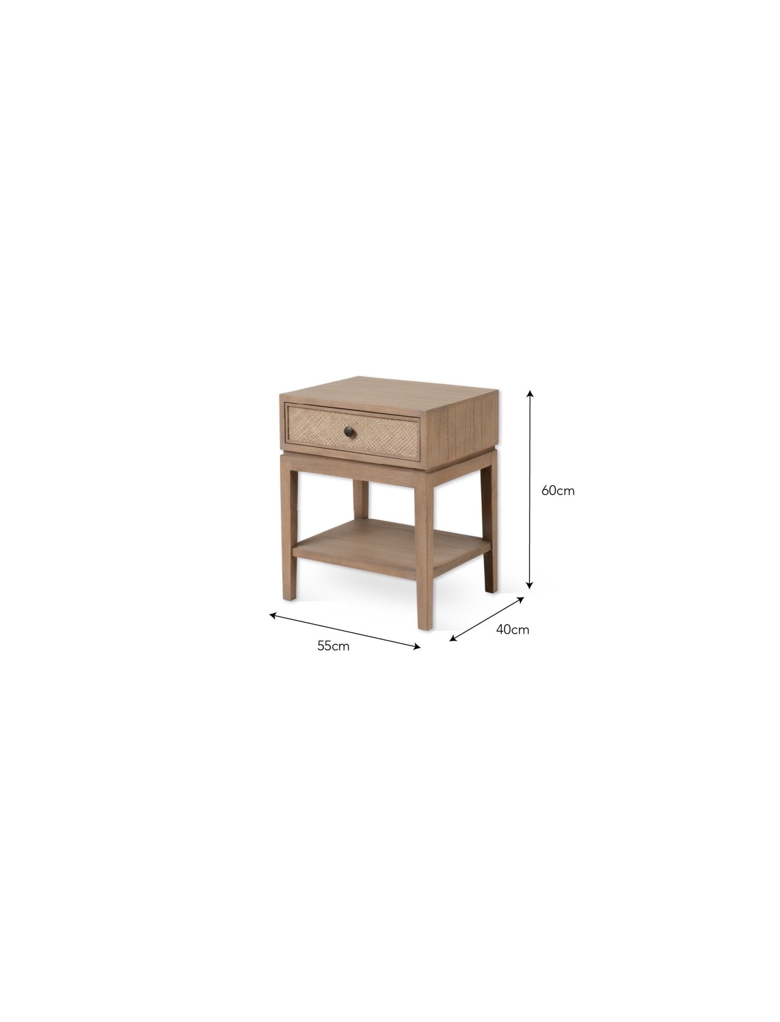 Widcombe Side Table With Drawer - Bayur Wood, Natural Bedside Tables - Bokel Home