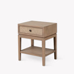 Widcombe Side Table With Drawer - Bayur Wood, Natural Bedside Tables - Bokel Home