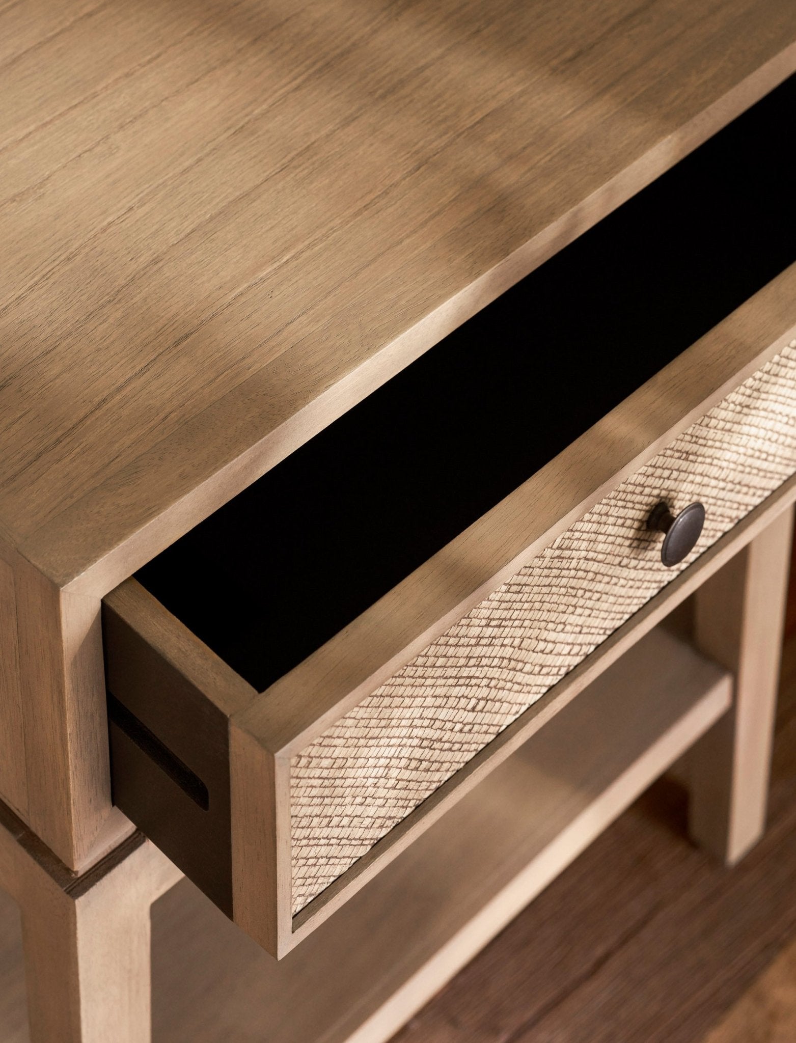 Widcombe Side Table With Drawer - Bayur Wood, Natural Bedside Tables - Bokel Home