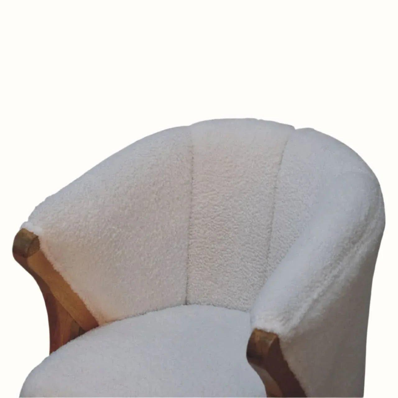 Wilk Bouclé Accent Chair - Natural/Cream Accent Chairs - Bokel Home