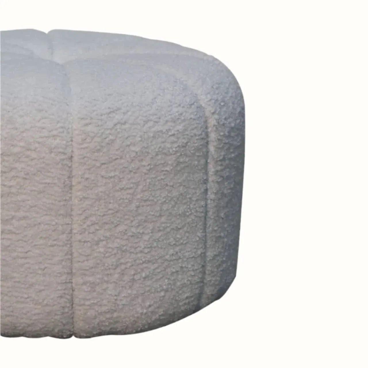 Wilk Cream Boucle Pouffe Pouffe - Bokel Home