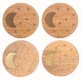 Wooden Crescent Coasters - Set of 4 Coasters - Bokel Home
