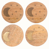Wooden Crescent Coasters - Set of 4 Coasters - Bokel Home